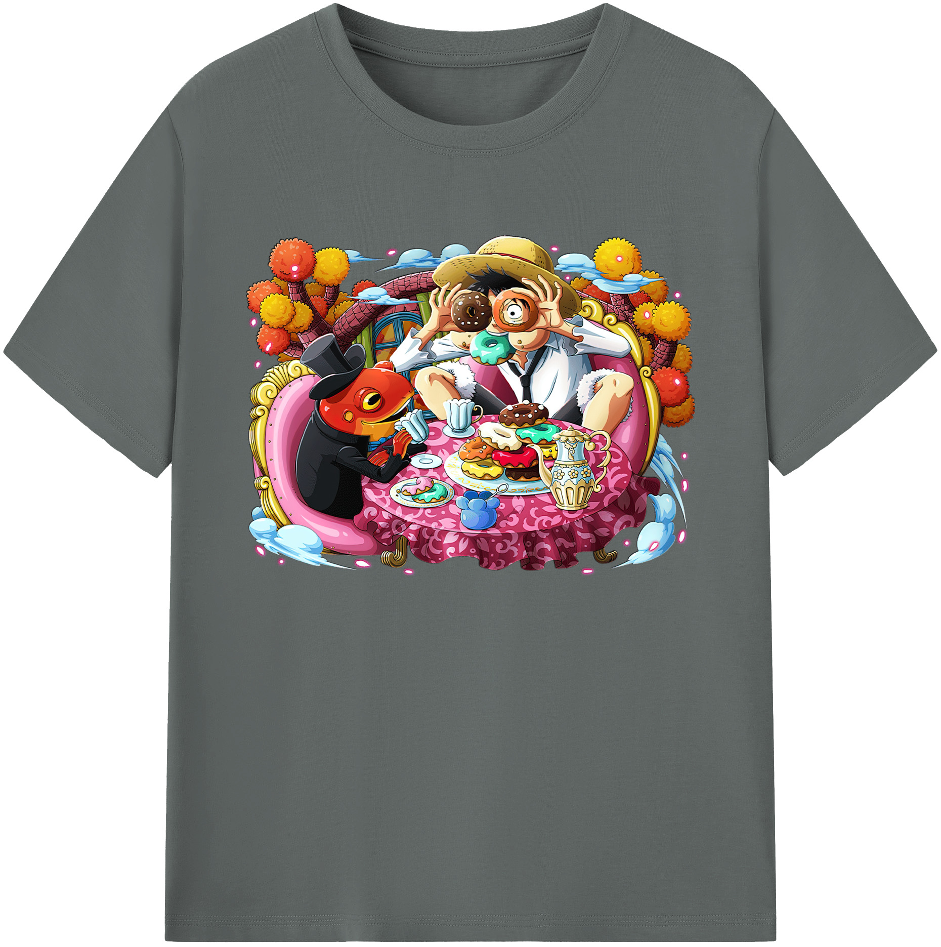 ワンピース モンキー・D・ルフィ ONE PIECE Monkey D. Luffy 綿100％ メンズ半袖Tシャツ｜肌触りやわらか＆通気性